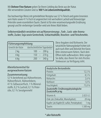 Dehner Fine Nature Adult Nassfutter Huhn Fisch 6x400 g