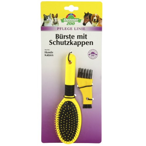 Dehner Premium Lovely Universal Pflegebürste Hund Katze Schutzkappen