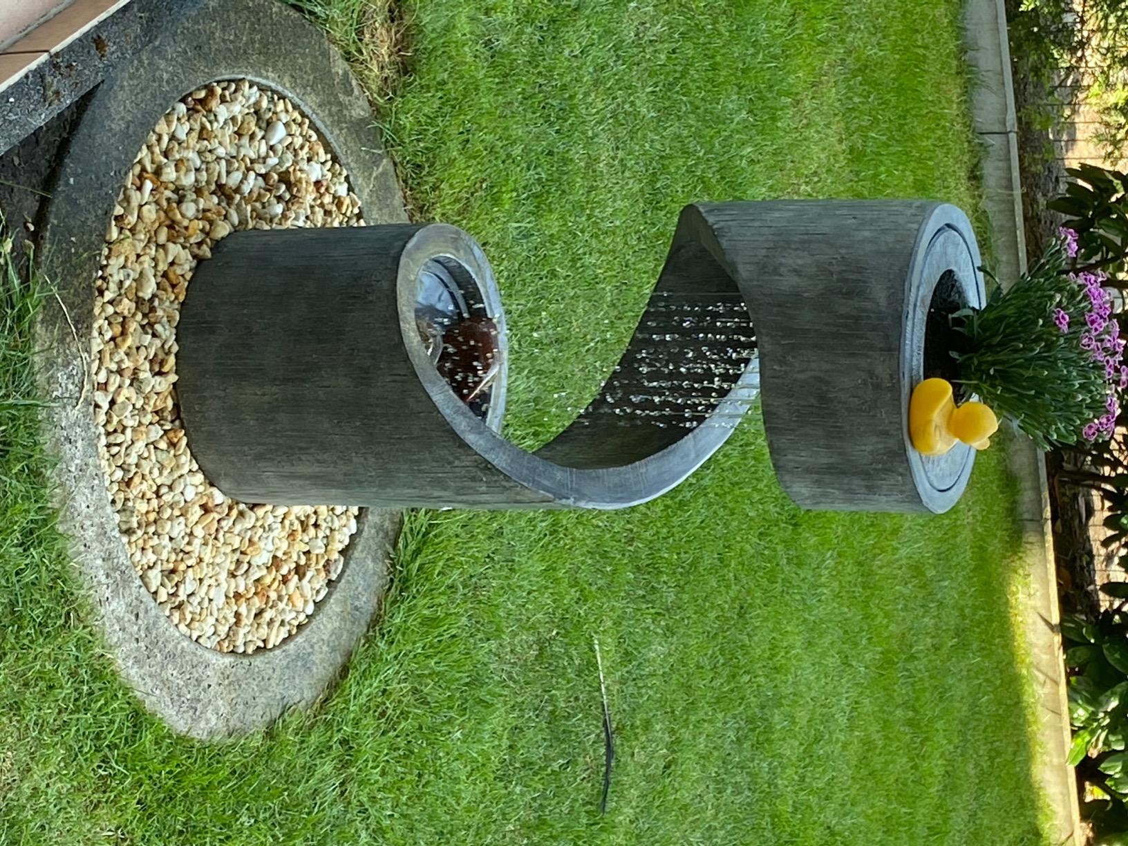 Dehner Mali Gartenbrunnen Polyresin 79,5 cm grau mit LED