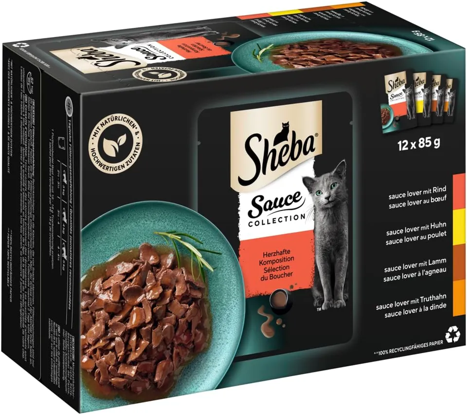 Sheba Sauce Collection Herzhafte Komposition Nassfutter 12x85g Sauce