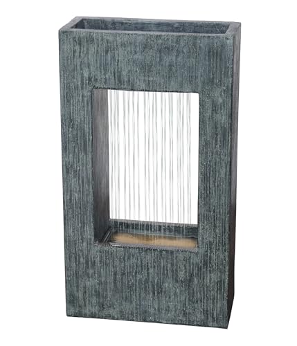 Dehner Vigo Gartenbrunnen Solar LED grau 77,9cm Polyresin
