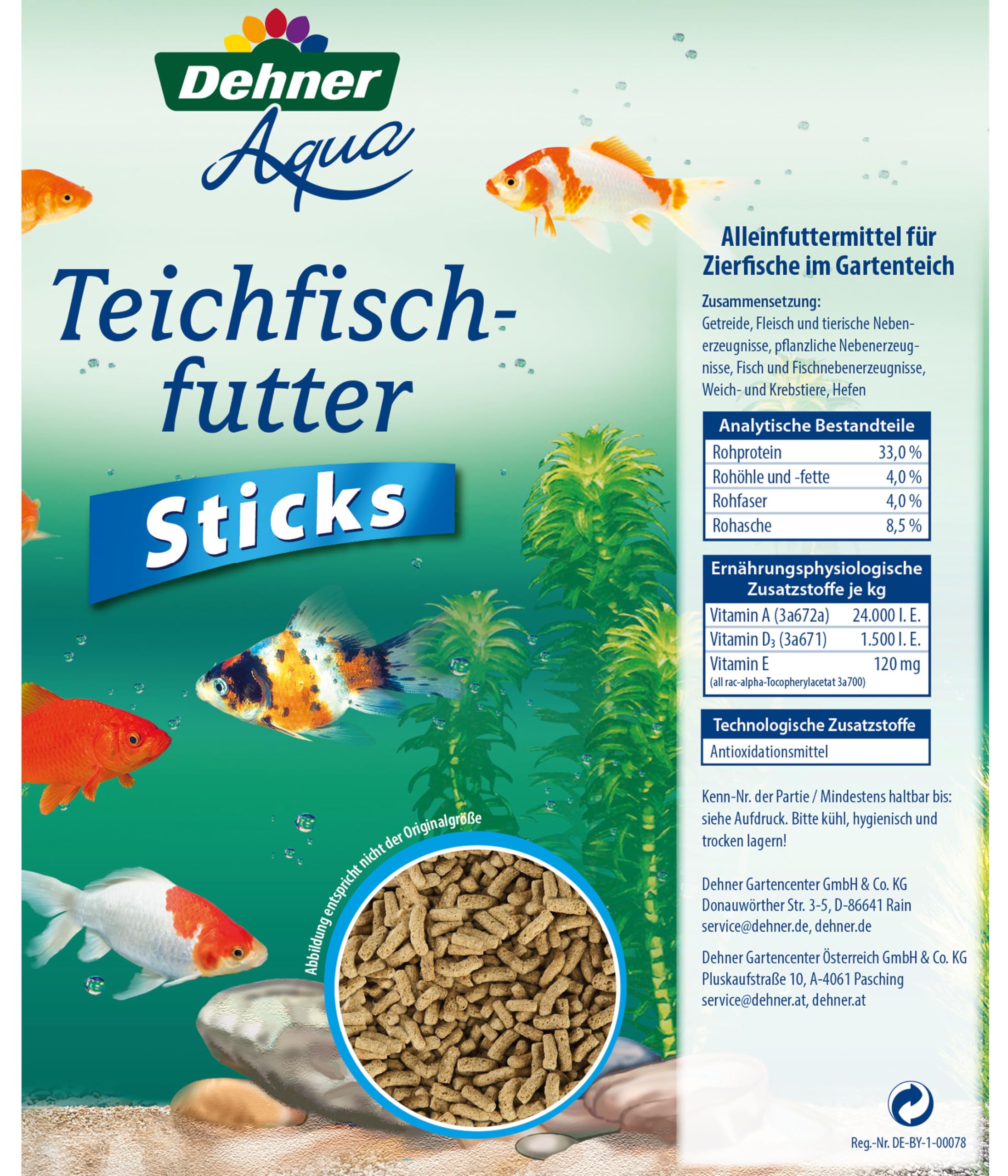 Dehner Aqua Teichfischfutter Sticks 5 l schwimmfähig