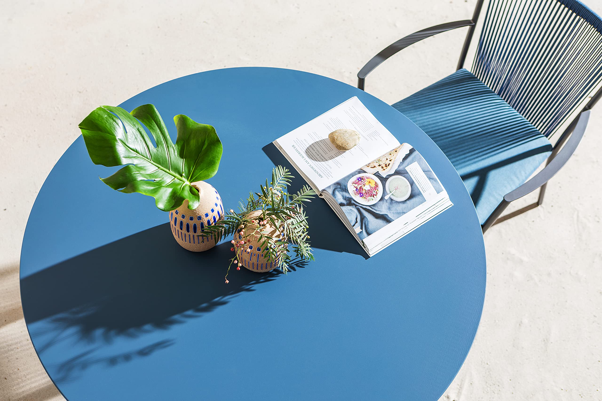 Dehner Delphi Gartentisch blau Ø110 cm Alu