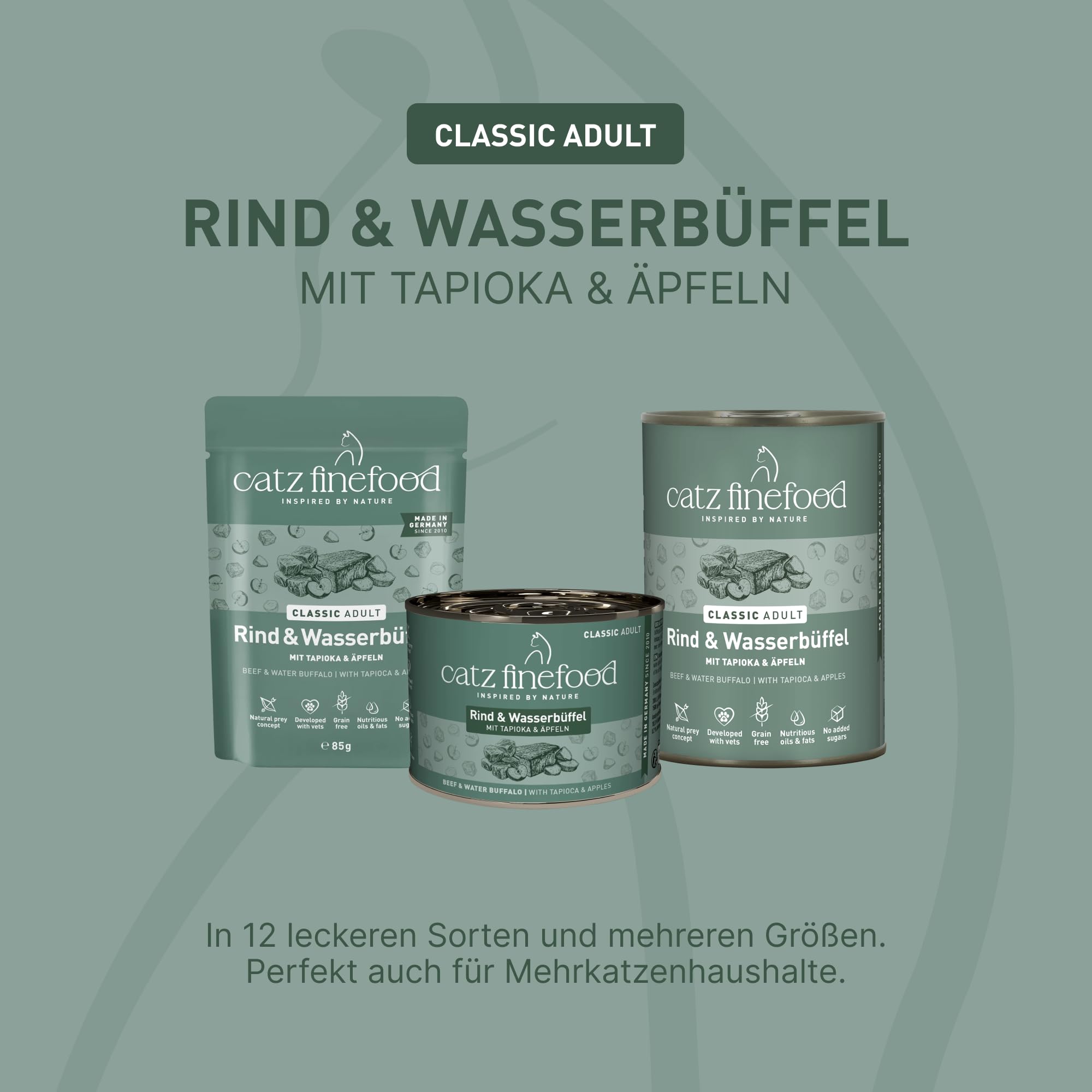 catz finefood Classic Rind Wasserbüffel Nassfutter 6x200g