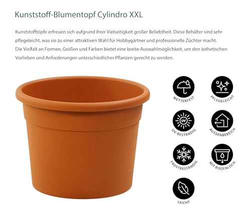 Dehner Cylindro XXL Blumentopf orange Ø70 cm H52 cm