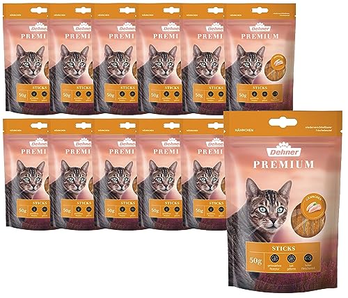 Dehner Premium Katzensnack Sticks Hähnchen 12x50g getreidefrei