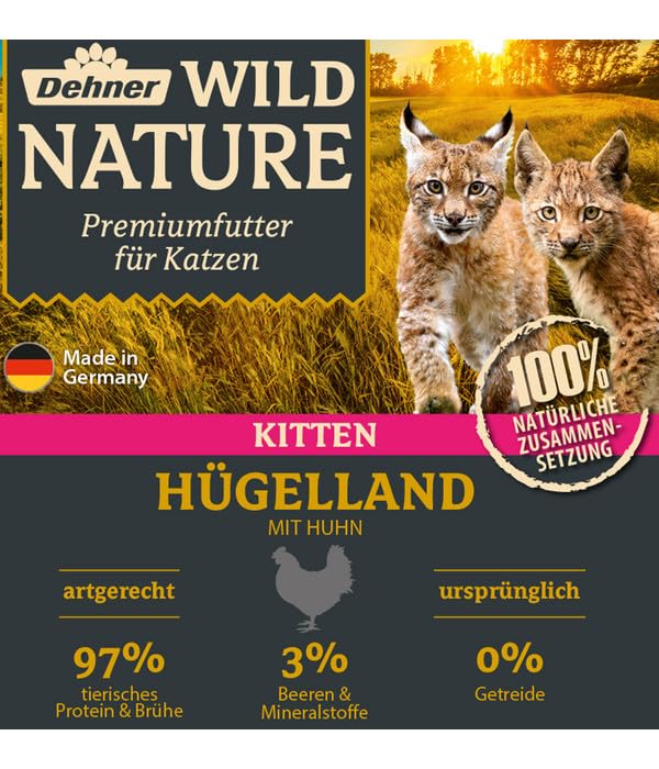 Dehner Wild Nature Kitten Hügelland Nassfutter Huhn 16x100g