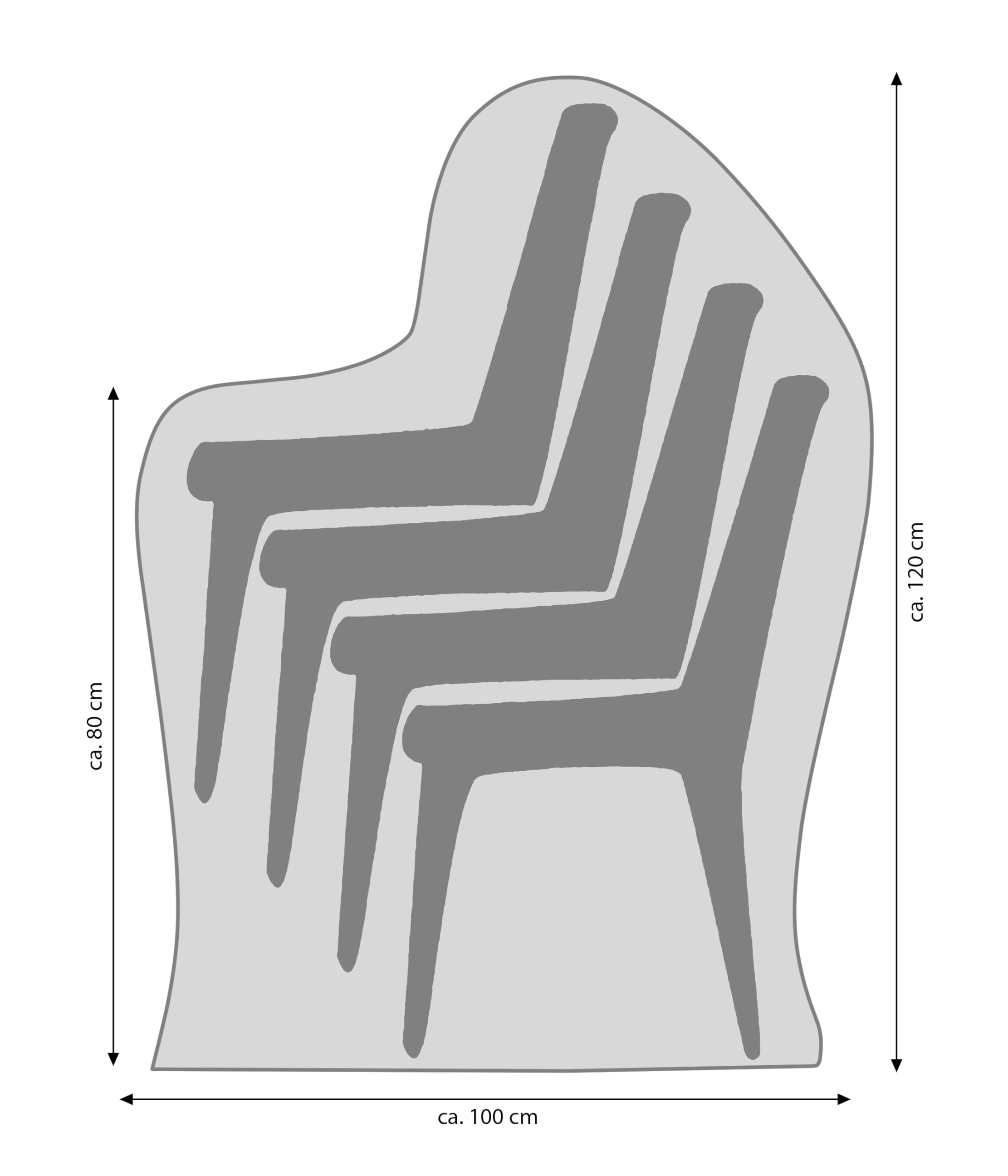 Dehner Premium Lovely Abdeckung Gartenstuhl XL 120x100x70 wasserabweisend