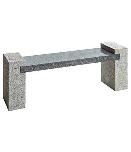 Dehner Granit Gartenbank 2-Sitzer 120 cm hellgrau
