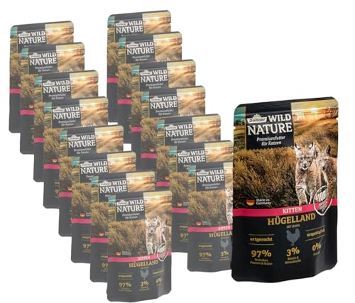 Dehner Wild Nature Kitten Hügelland Nassfutter Huhn 16x85g getreidefrei