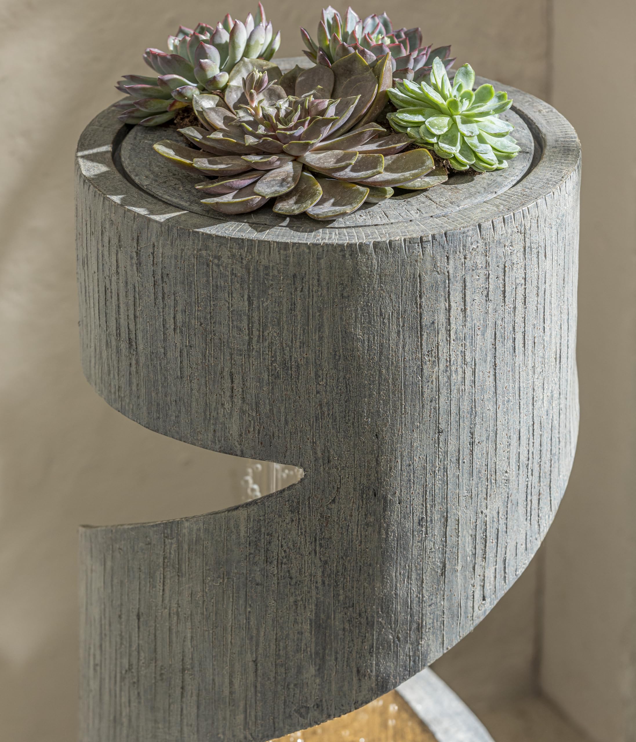 Dehner Premium Lovely Ronda Solarbrunnen grau LED