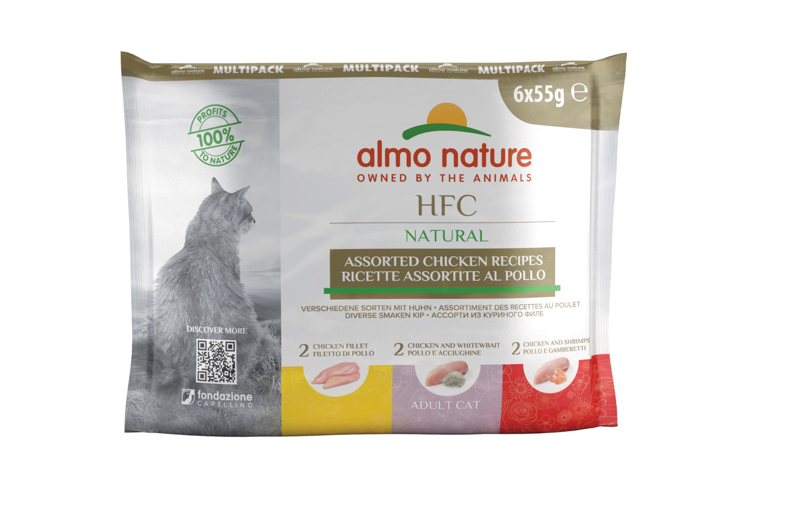 Almo Nature HFC Jelly Multipack Nassfutter Huhn Thunfisch 6x55g glutenfrei