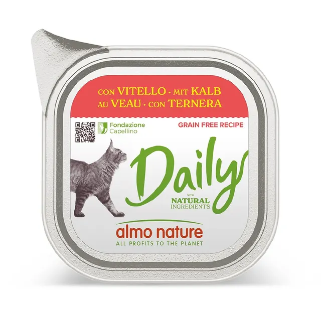 Almo Nature Daily Kalb Nassfutter 32x100g getreidefrei Paté