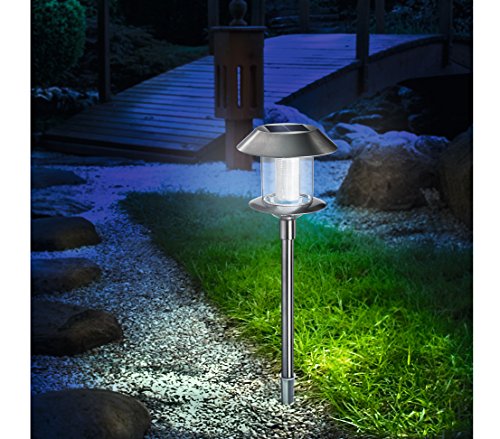 Dehner Living Swing Solarleuchte silber 36 cm weiß LED