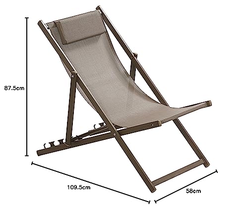 Dehner Premium Lovely Aruba Strand-Klappstuhl braun mit Kissen