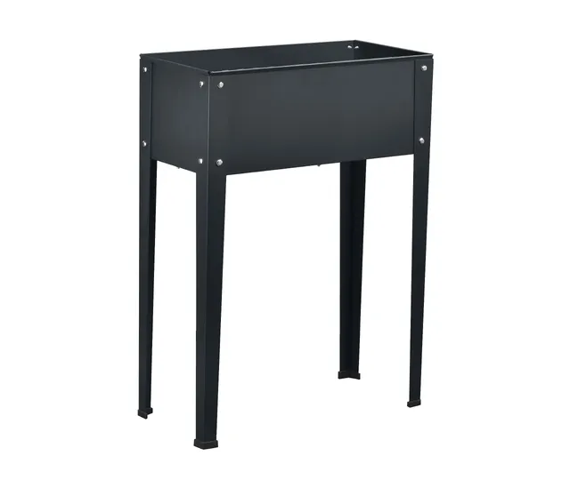 Dehner Hochbeet Münster Hochbeet dunkelgrau 80x57x27 cm Stahl