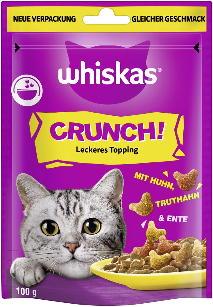 Whiskas Crunch Katzensnacks Huhn Pute Ente 6x100g knusprig