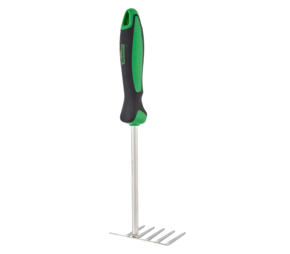 Dehner Kleinrechen Gartengerät Edelstahl 32 cm Beet