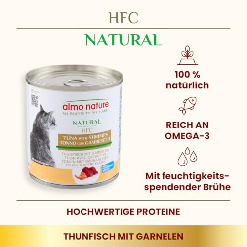 Almo Nature HFC Natural Nassfutter Thunfisch Garnelen 12x280g