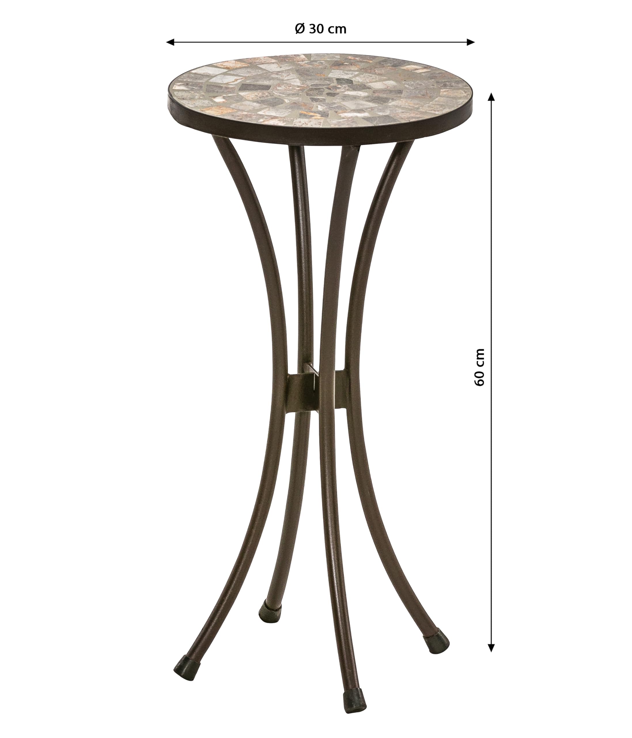 Dehner Blumenhocker Grazia 60cm Mosaik braun grau Eisen