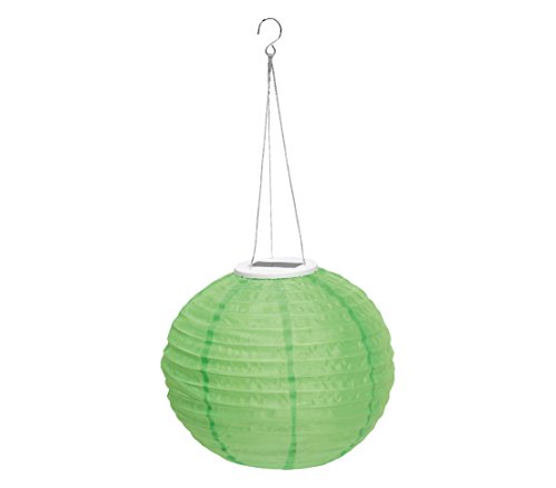 Dehner Solar Lampion Nylon grün 28cm kaltweiß