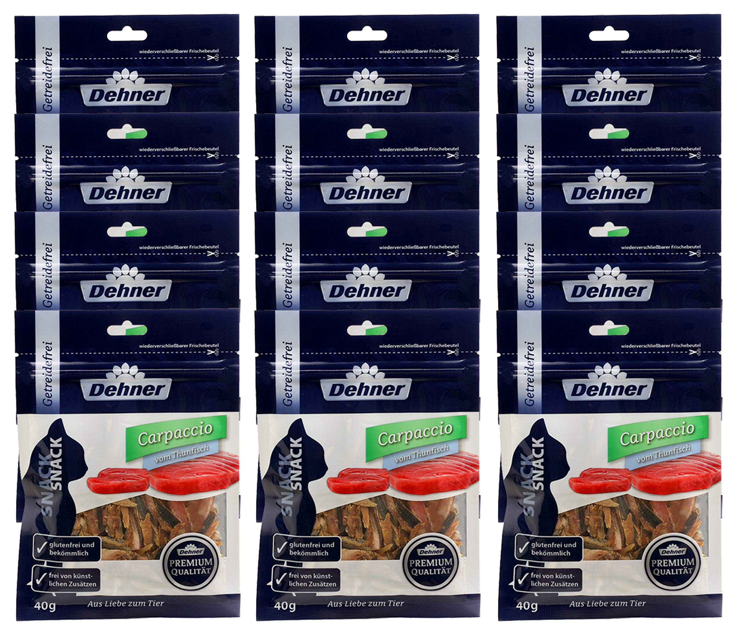 Dehner Premium Lovely Carpaccio Katzensnack Thunfisch 12x40g getreidefrei