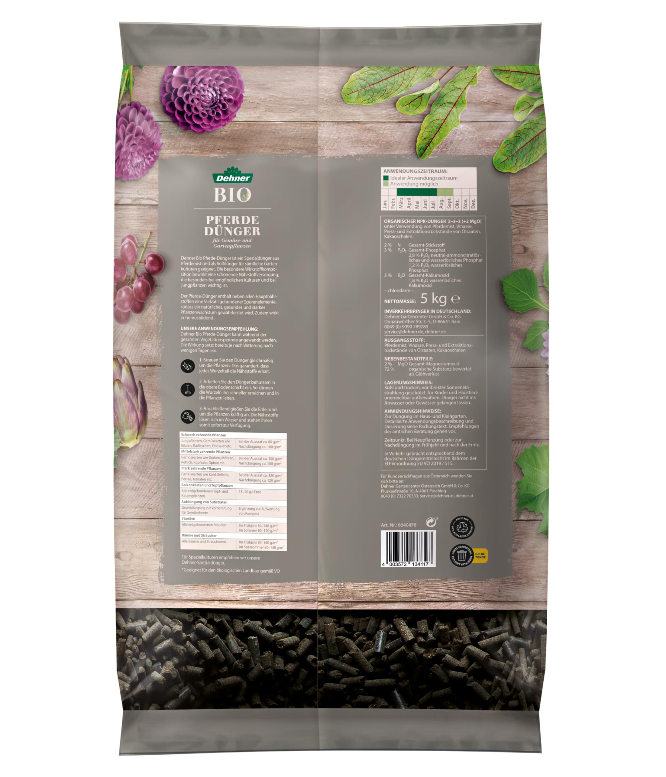 Dehner Bio Pferdedünger Pellets 5kg für 60qm organisch