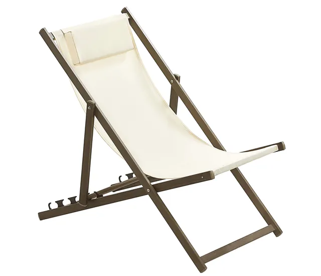 Dehner Premium Lovely Aruba Strand-Klappstuhl weiß-braun Textil