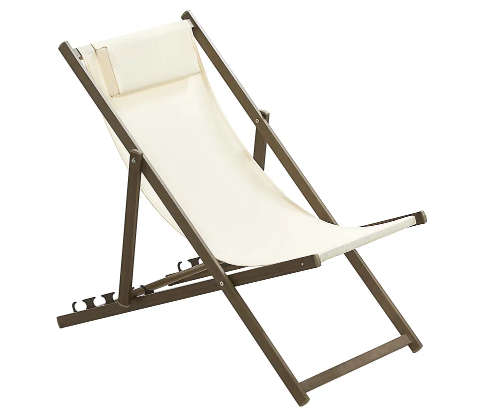 Dehner Premium Lovely Aruba Strand-Klappstuhl weiß-braun Textil