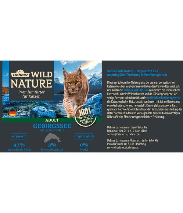 Dehner Wild Nature Gebirgssee Nassfutter Fisch 6x400 g getreidefrei