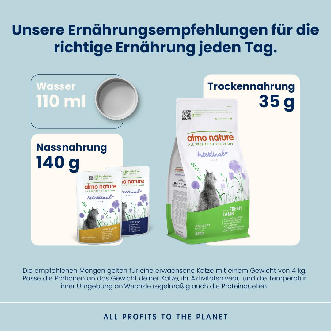 Almo Nature Intestinal Trockenfutter 400g frisches Lamm