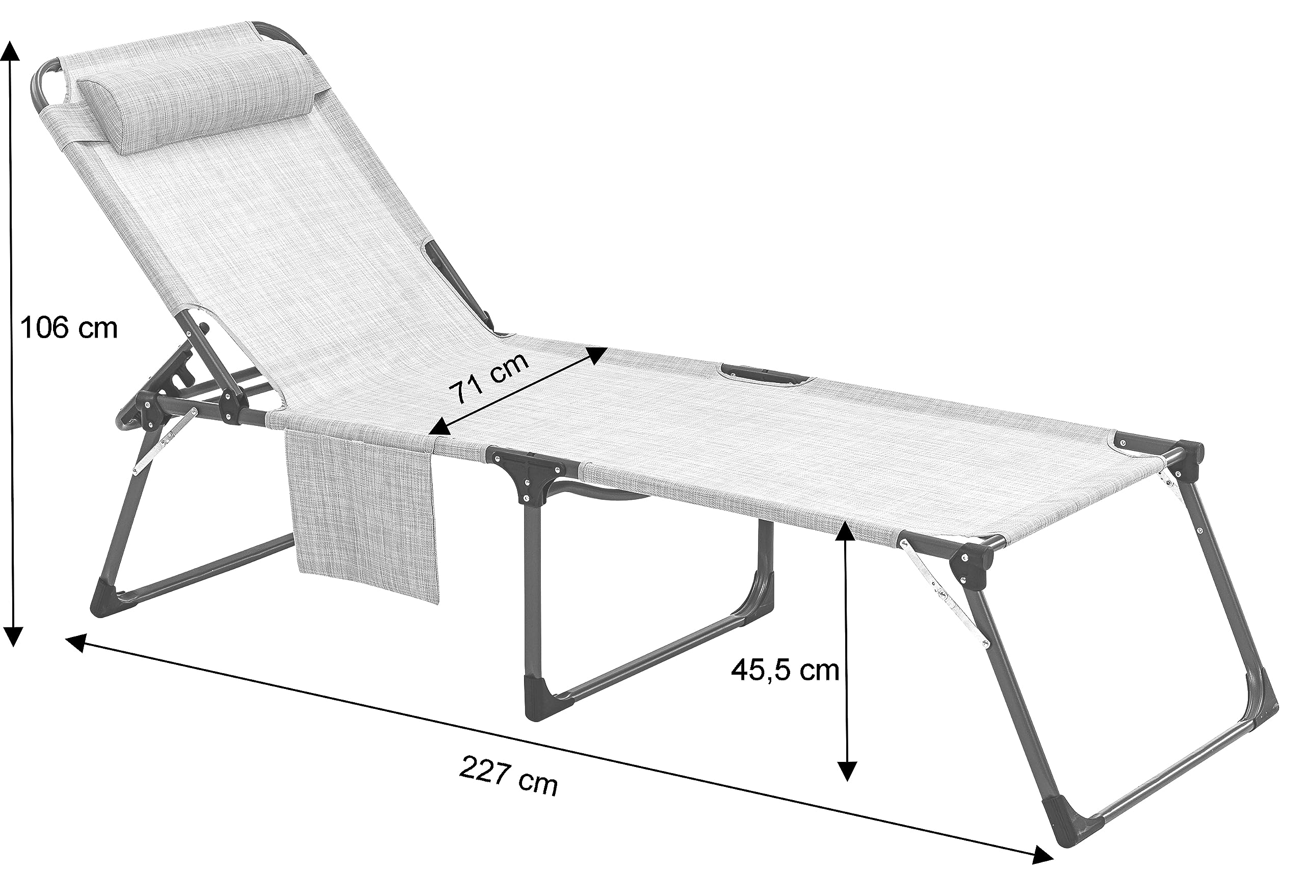Dehner Mallorca Gartenliege 227cm Textilene dunkelblau klappbar