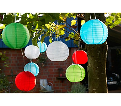 Dehner Solar Lampion Gartenleuchte blau Nylon 28cm