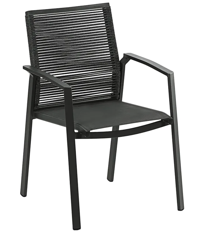 Dehner Monaco Stapelstuhl 87x57x61cm Textilen Alu grau stapelbar