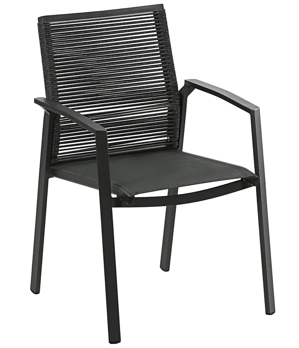 Dehner Monaco Stapelstuhl 87x57x61cm Textilen Alu grau stapelbar