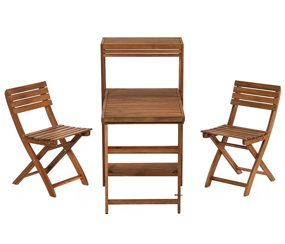 Dehner Neapel Balkonset Akazienholz braun Klapptisch 3-teilig