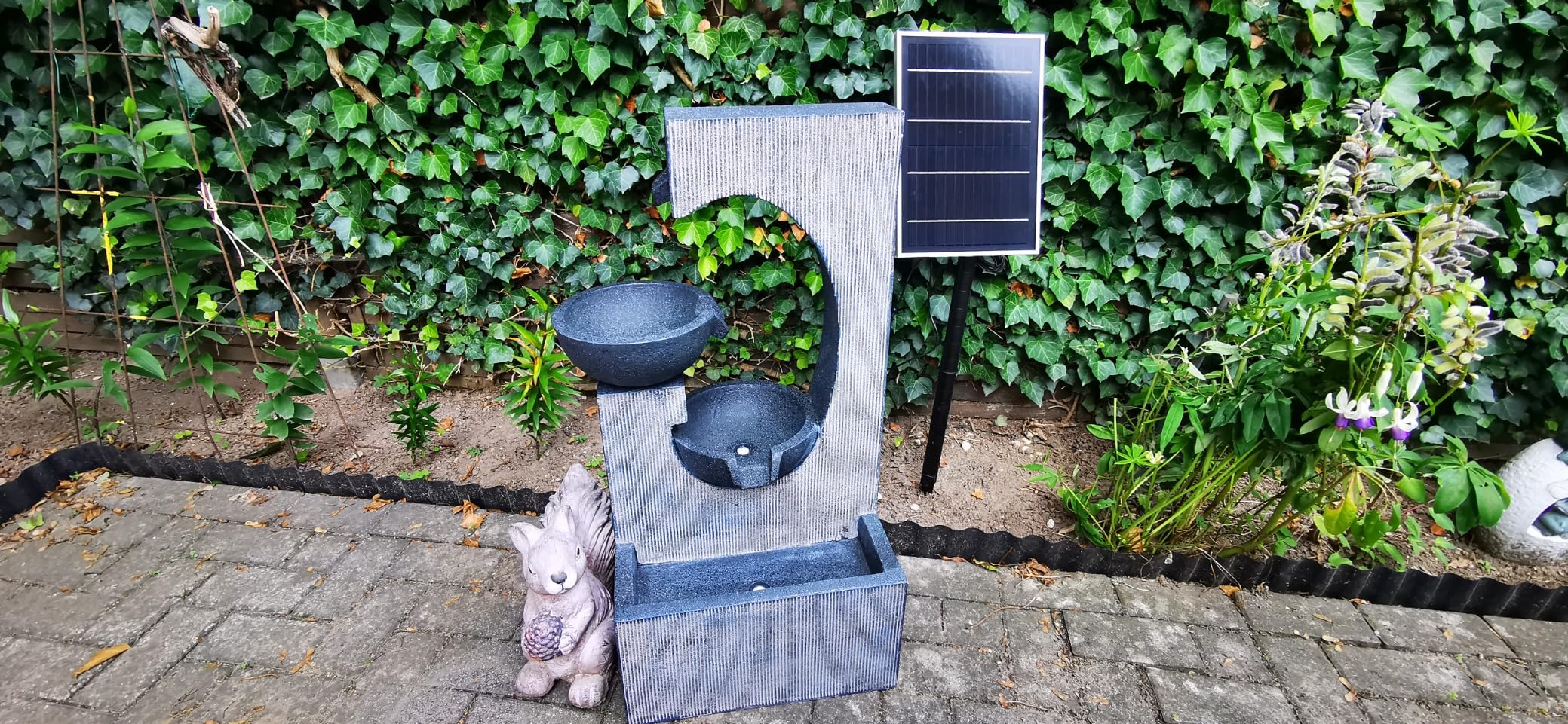 Dehner Premium Lovely Lorca Solarbrunnen 81x45cm LED grau