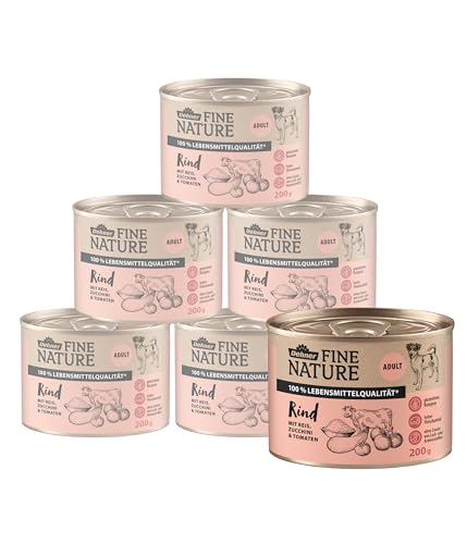 Dehner Fine Nature Hundefutter Rind 6x200 g Nassfutter Adult