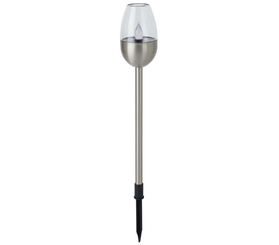Dehner Solarleuchte Flame 4er Set Edelstahl silber