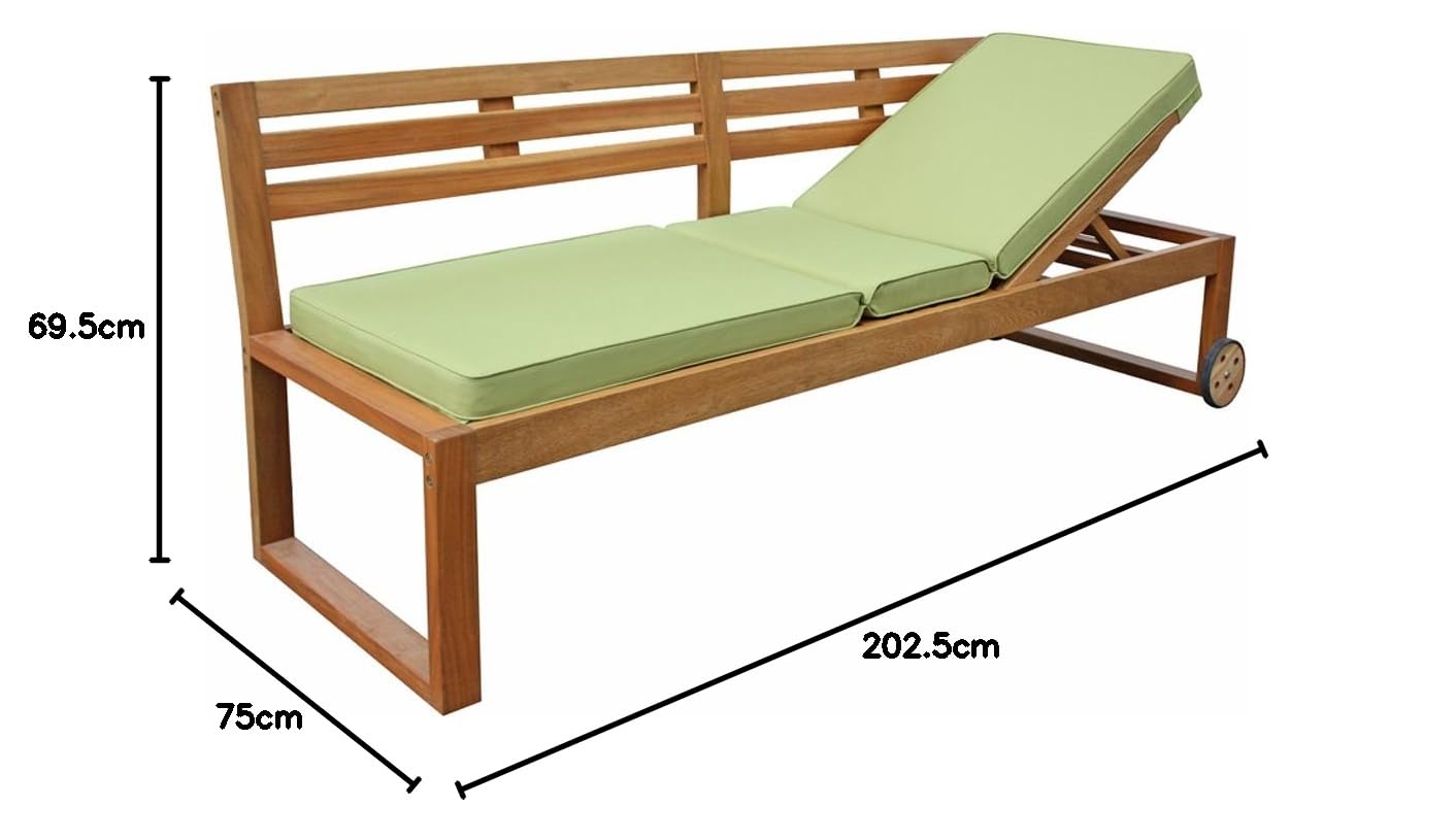 Dehner Rio Funktionsbank Liege Akazie 202 cm natur