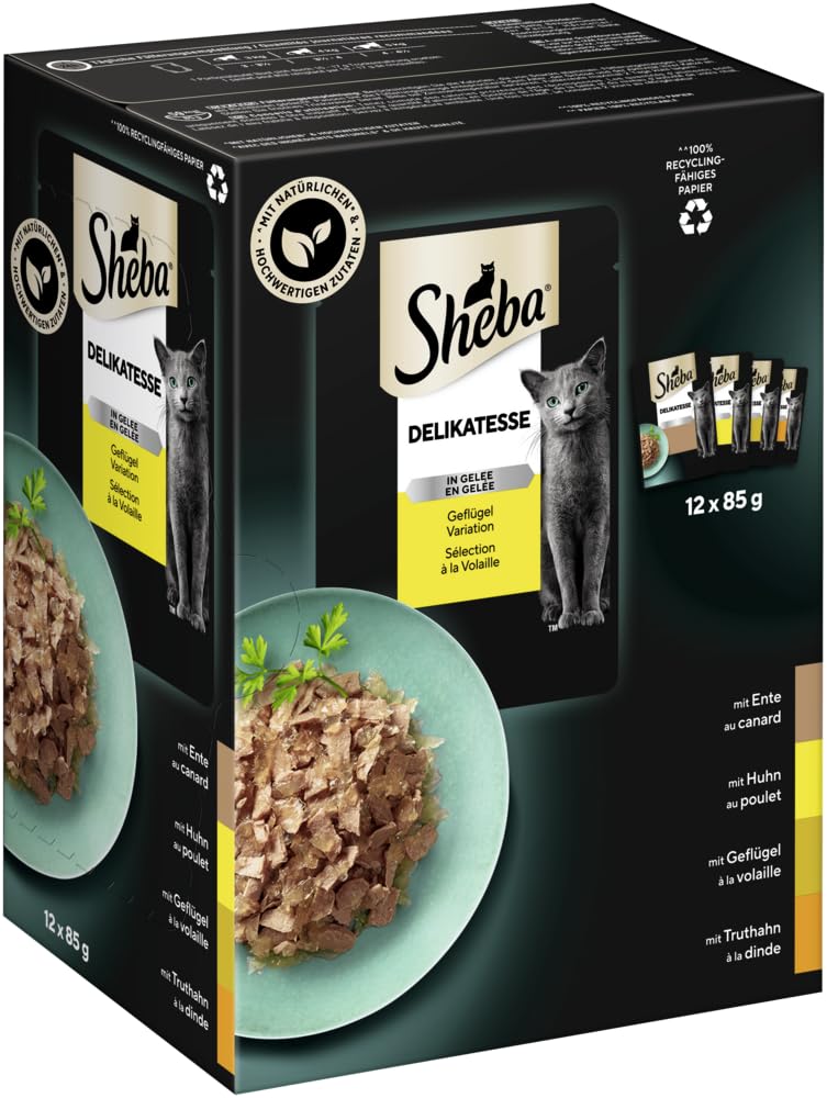 Sheba Delikatesse Gelee Nassfutter Geflügel 24x85g Schale