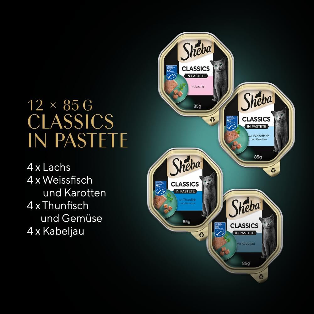 Sheba Classics Pastete Nassfutter Fisch 48x85g MSC