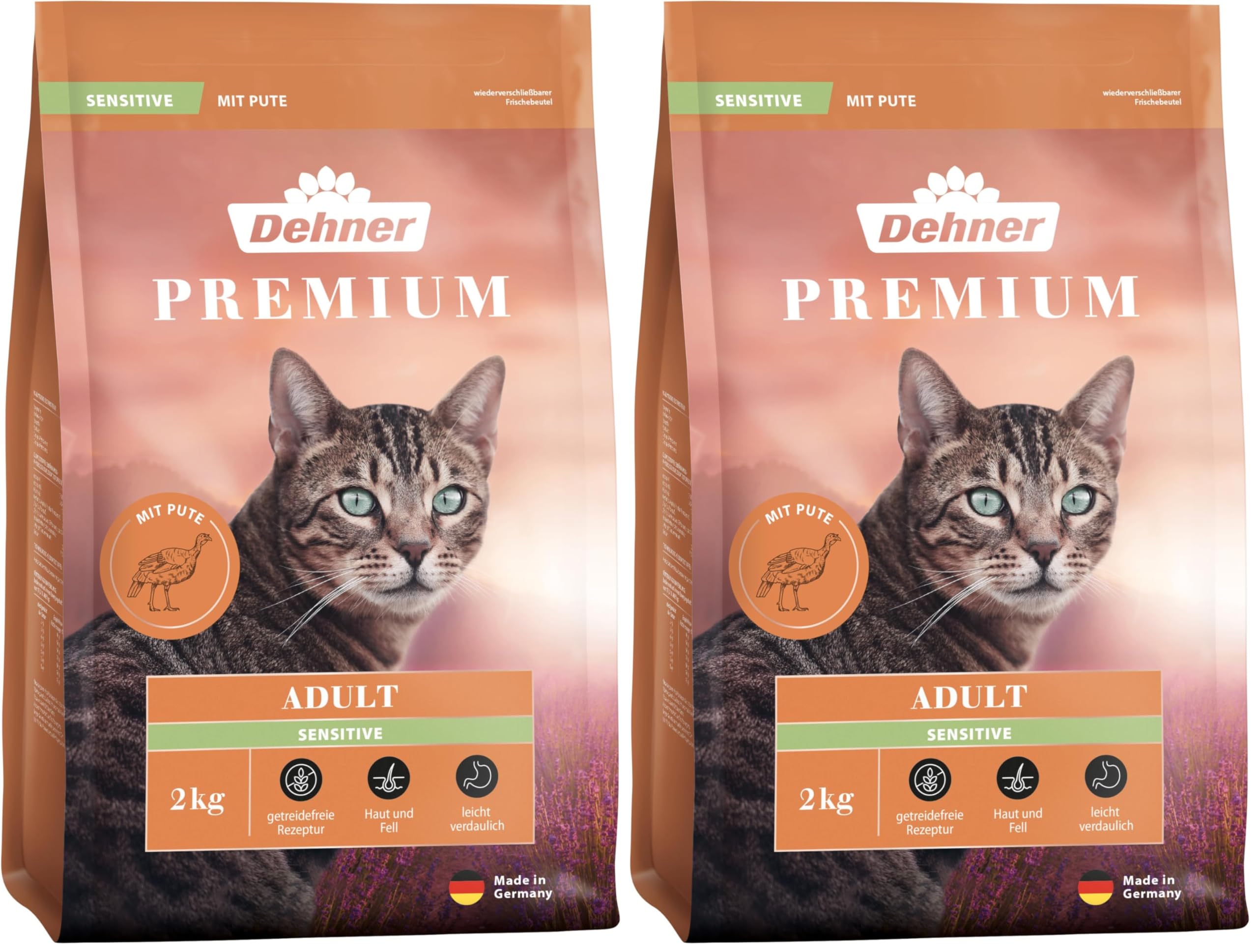 Dehner Premium Sensitive Adult Trockenfutter Pute 2 kg getreidefrei