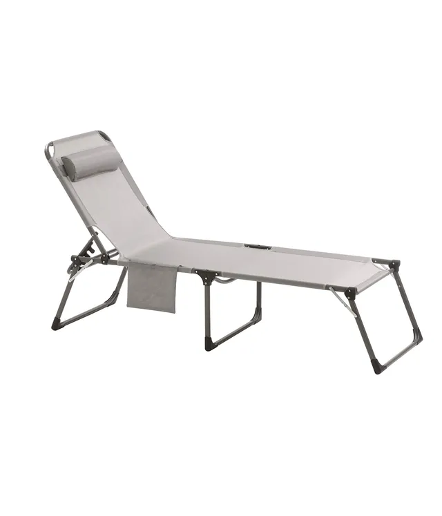 Dehner Mallorca Campingliege 224 cm grau Textilene