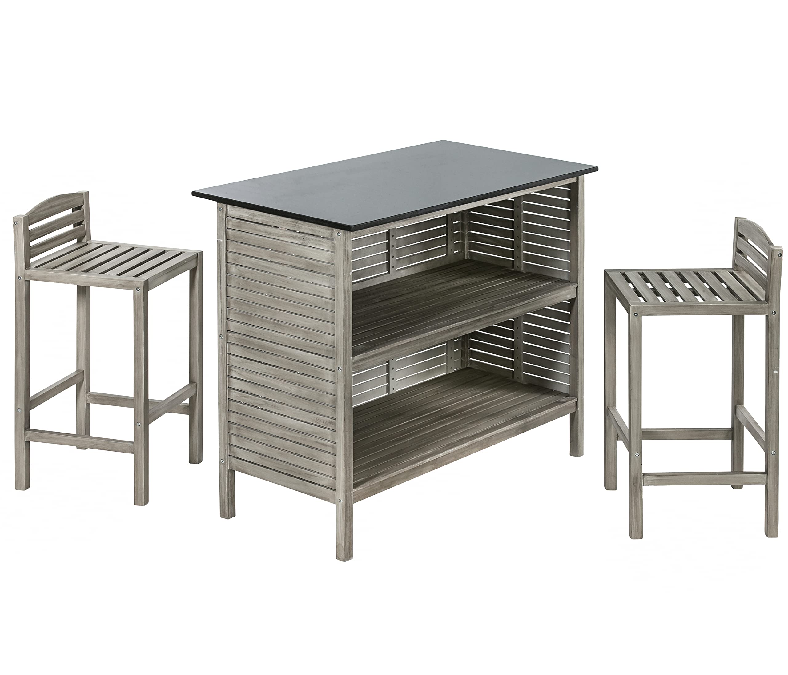 Dehner Southhampton Barhocker Akazienholz grau 93cm