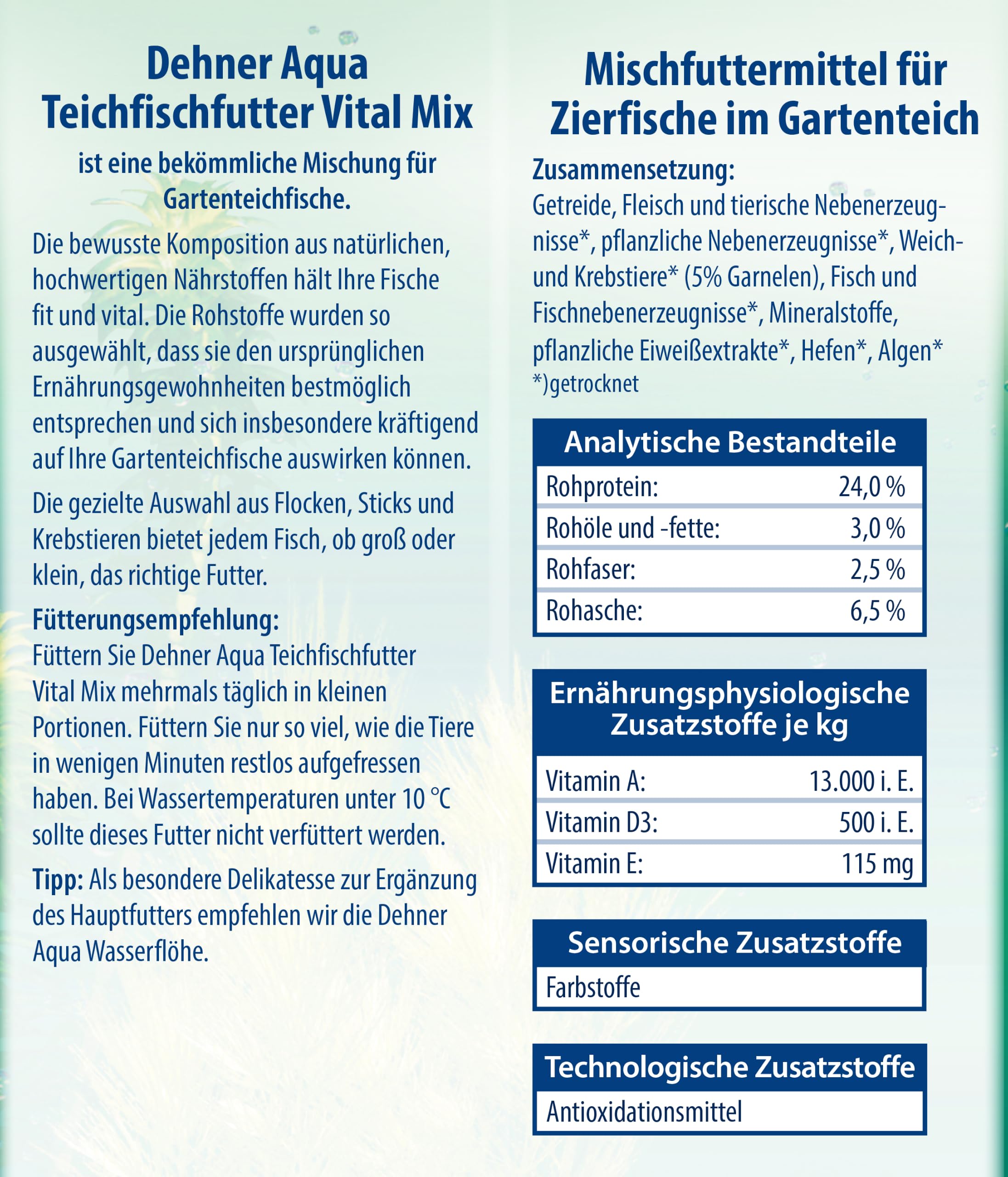 Dehner Aqua Teichfischfutter Vital Mix Fischfutter 3,5 l natürlich