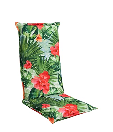 Dehner Varadero Hochlehner-Auflage 120x50x8 cm grün/rot