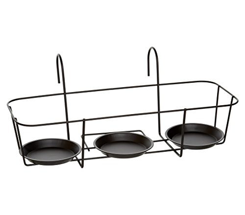 Dehner Daisy Blumentopfhalter Metall schwarz 50x25x21cm 3 Töpfe