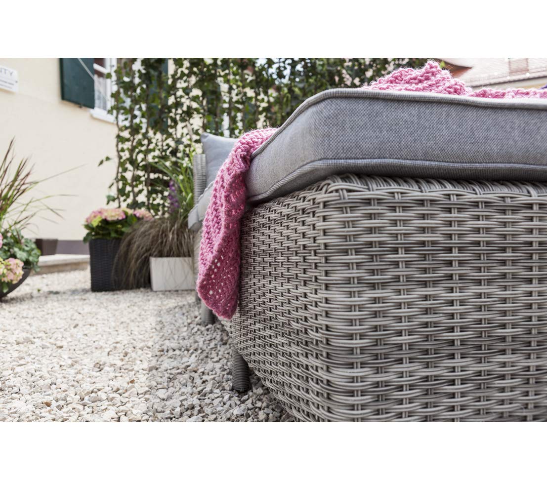 Dehner Sizilia Geflechtlounge grau mit Polster Lounge