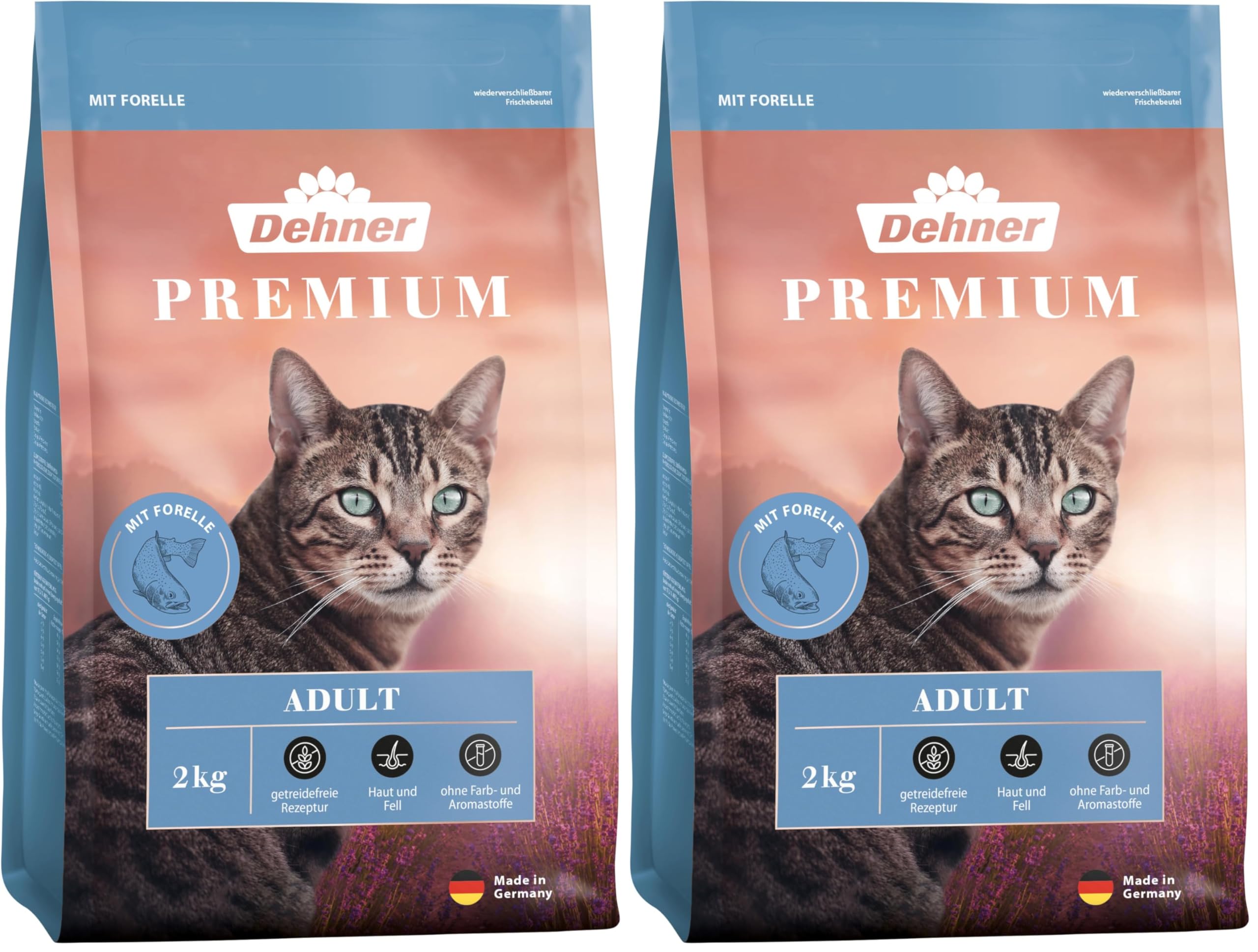 Dehner Premium Lovely Adult Forelle Trockenfutter 2 kg getreidefrei